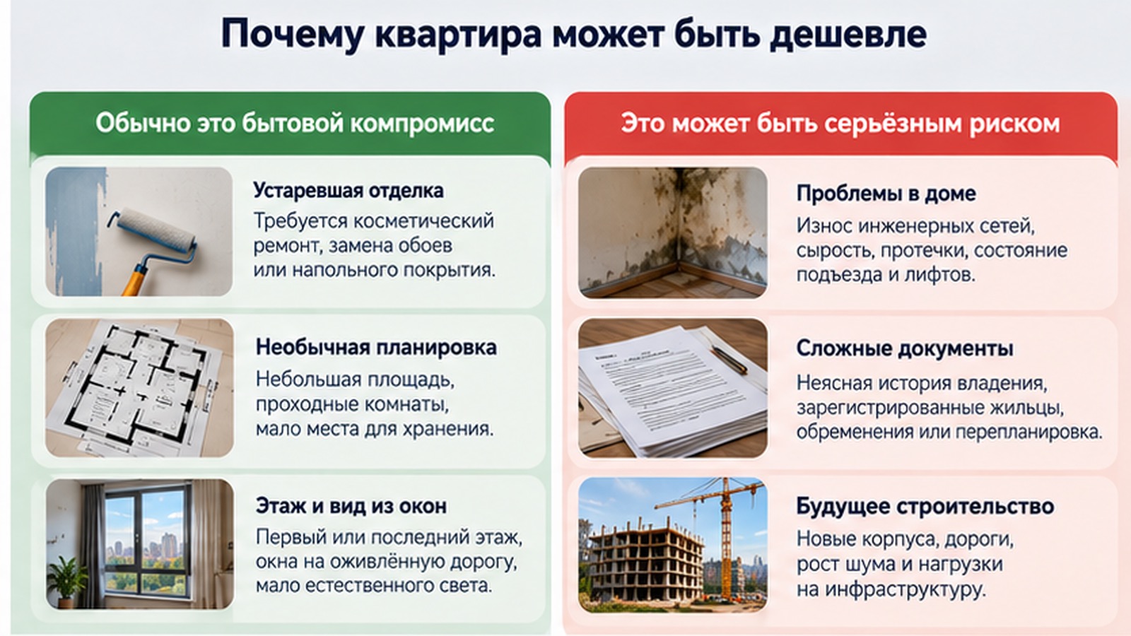 Причины низкой цены на квартиру.