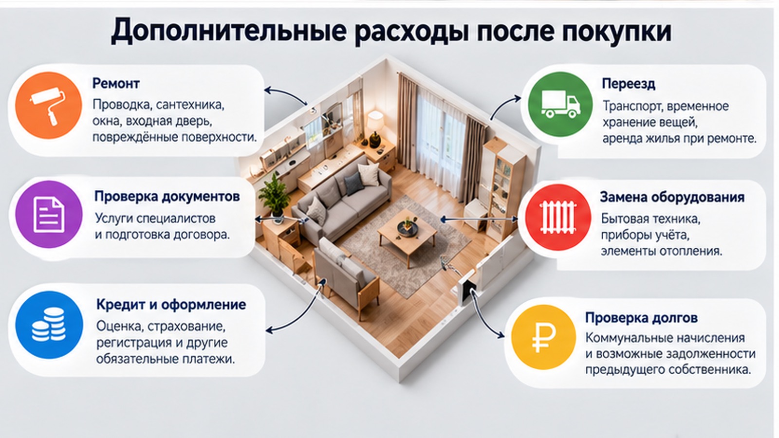 Дополнительные расходы после покупки квартиры.